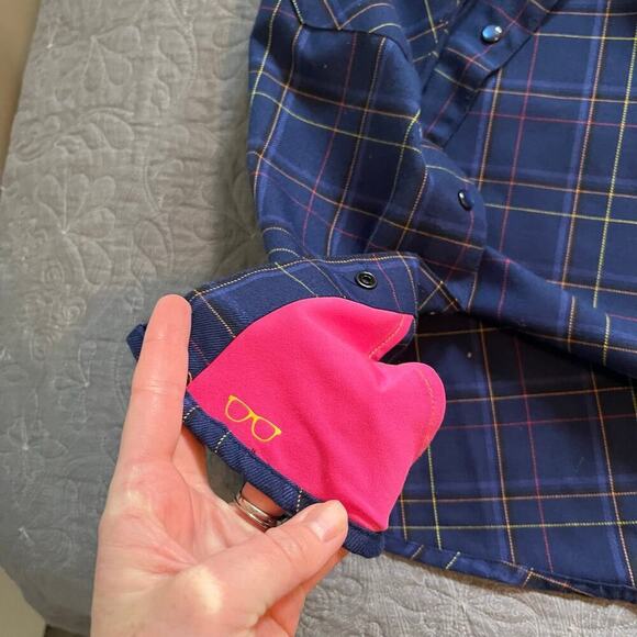 Dixxon toru blue flannel snap button shirt women’s medium - Picture 6 of 10